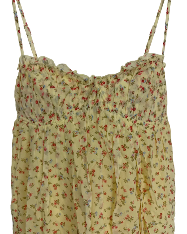 Yellow Floral Baby Doll Dress - Size 0/2