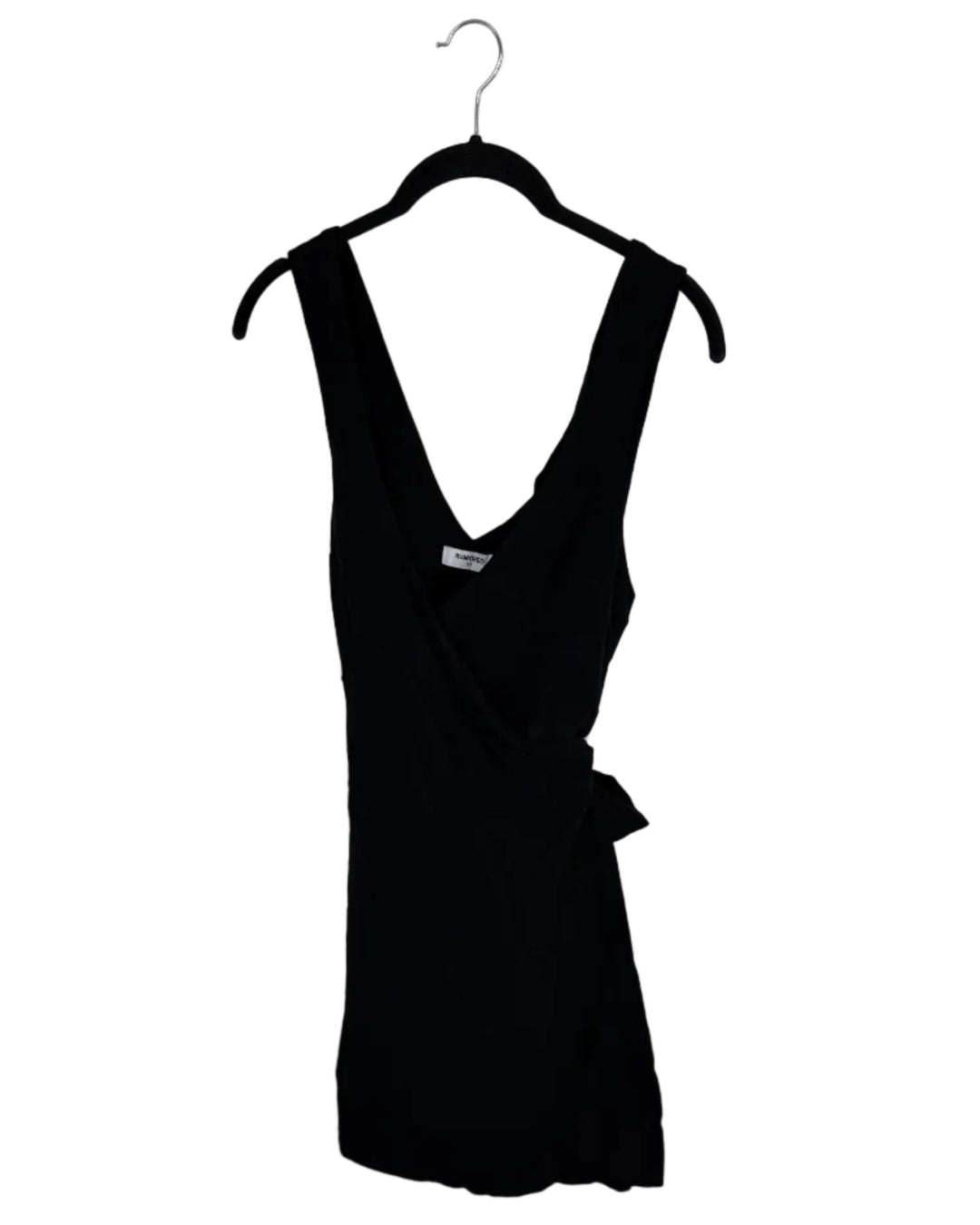 Black V Neck Wrap Dress - Size 0/2 and 2/4