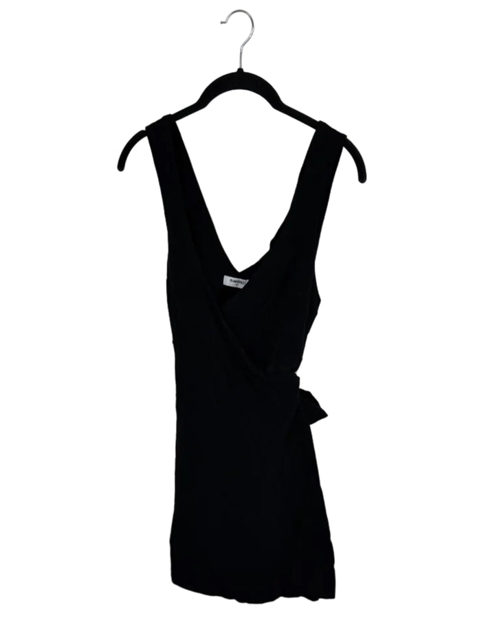 Black V Neck Wrap Dress - Size 0/2 and 2/4