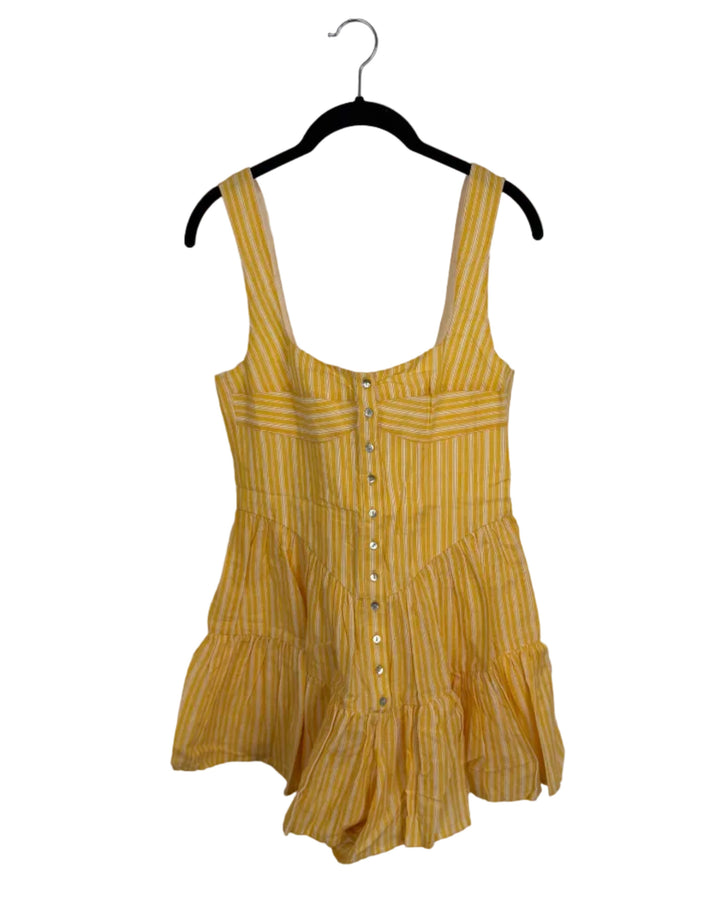 Yellow and White Striped Dress - Size 0/2