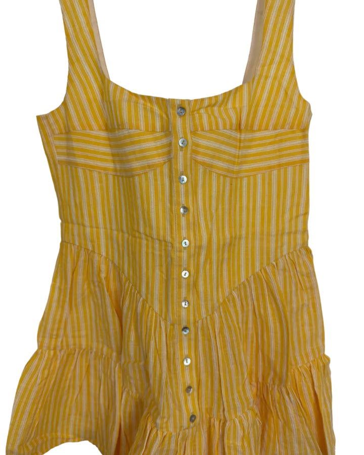 Yellow and White Striped Dress - Size 0/2