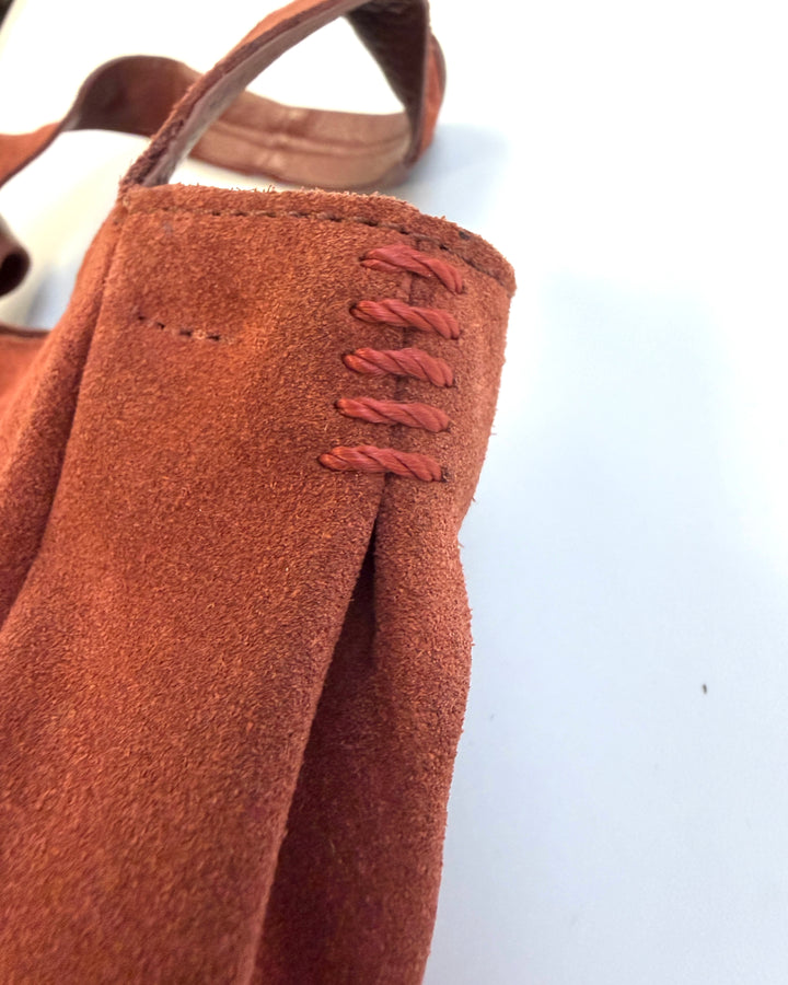 Rustic Orange Suede Small Bag