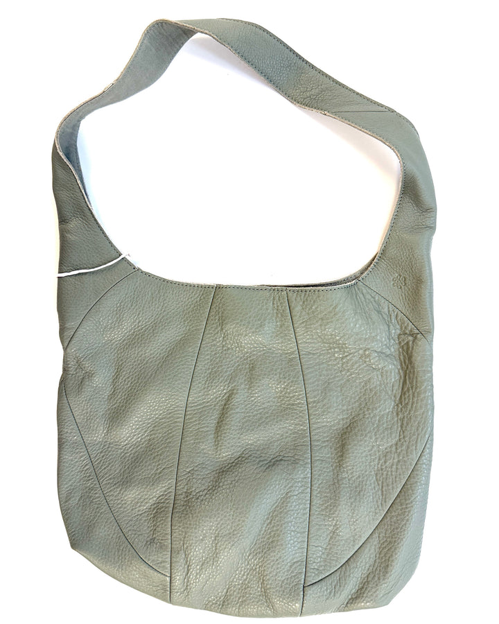 Sage Green Leather Shoulder Bag