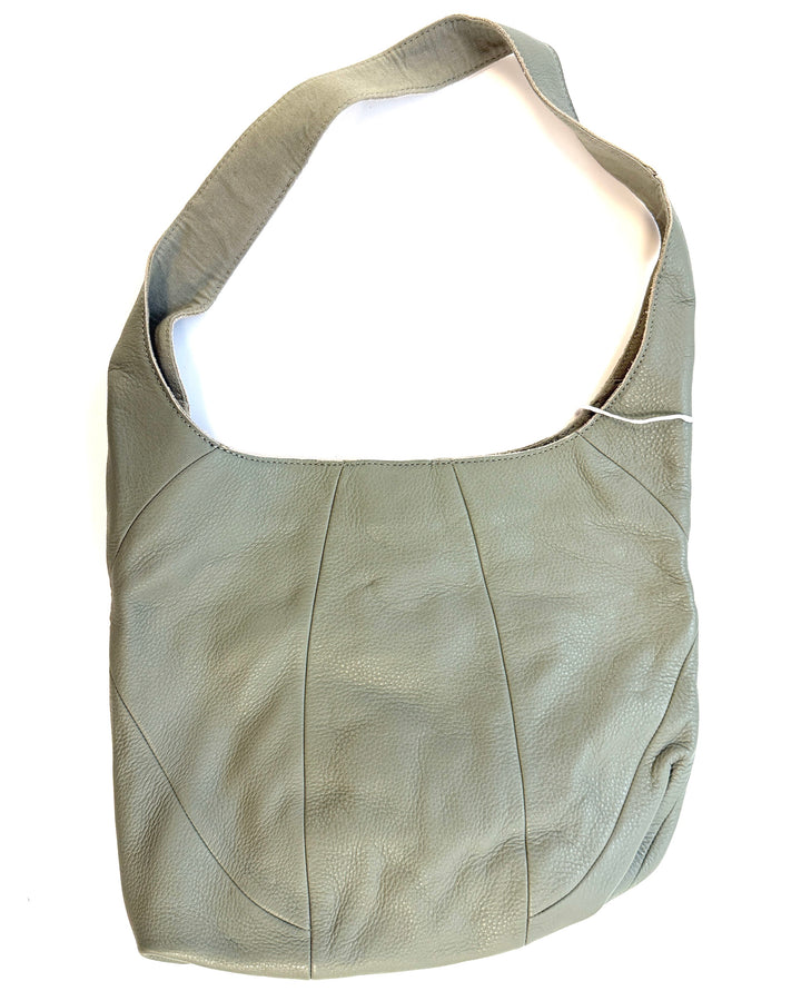 Sage Green Leather Shoulder Bag