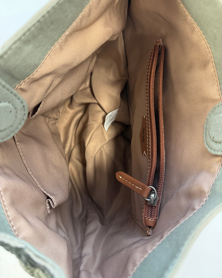 Sage Green Leather Shoulder Bag