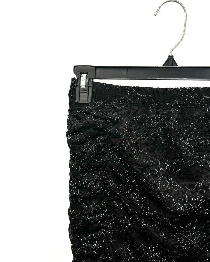 Black and Silver Mesh Skirt - Size 4