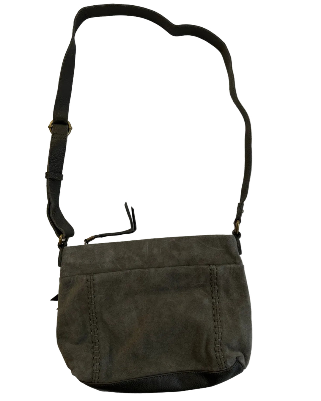 Army Green Suede Crossbody Bag