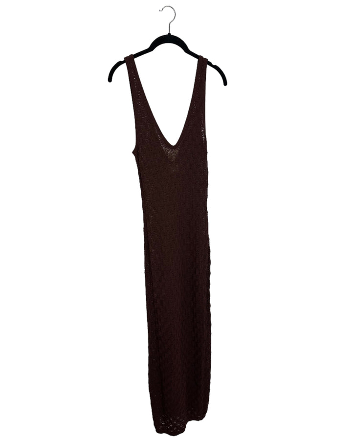 Lovers and Friends Brown Crochet Dress - Extra Small