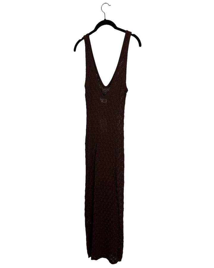 Lovers and Friends Brown Crochet Dress - Extra Small