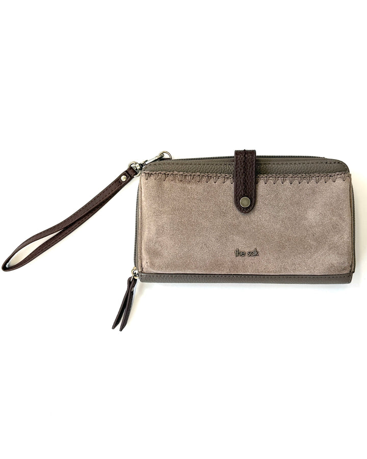 Grey Suede Wristlet