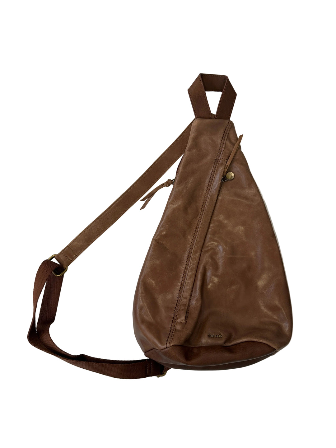 Brown Leather Sling Backpack Bag