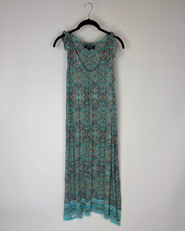 Turquoise Patterned Nightgown - Small
