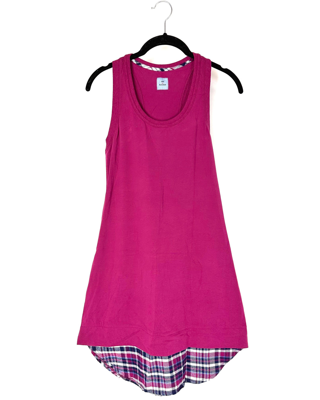 Magenta and Plaid Sleep Dress - Small