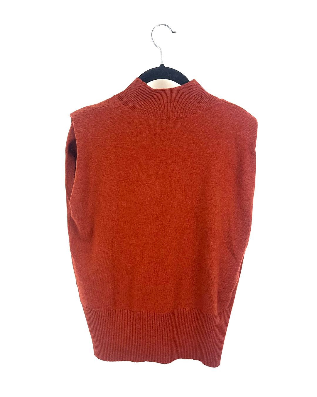 Deep Crimson Sleeveless Cashmere Sweater Top - Small