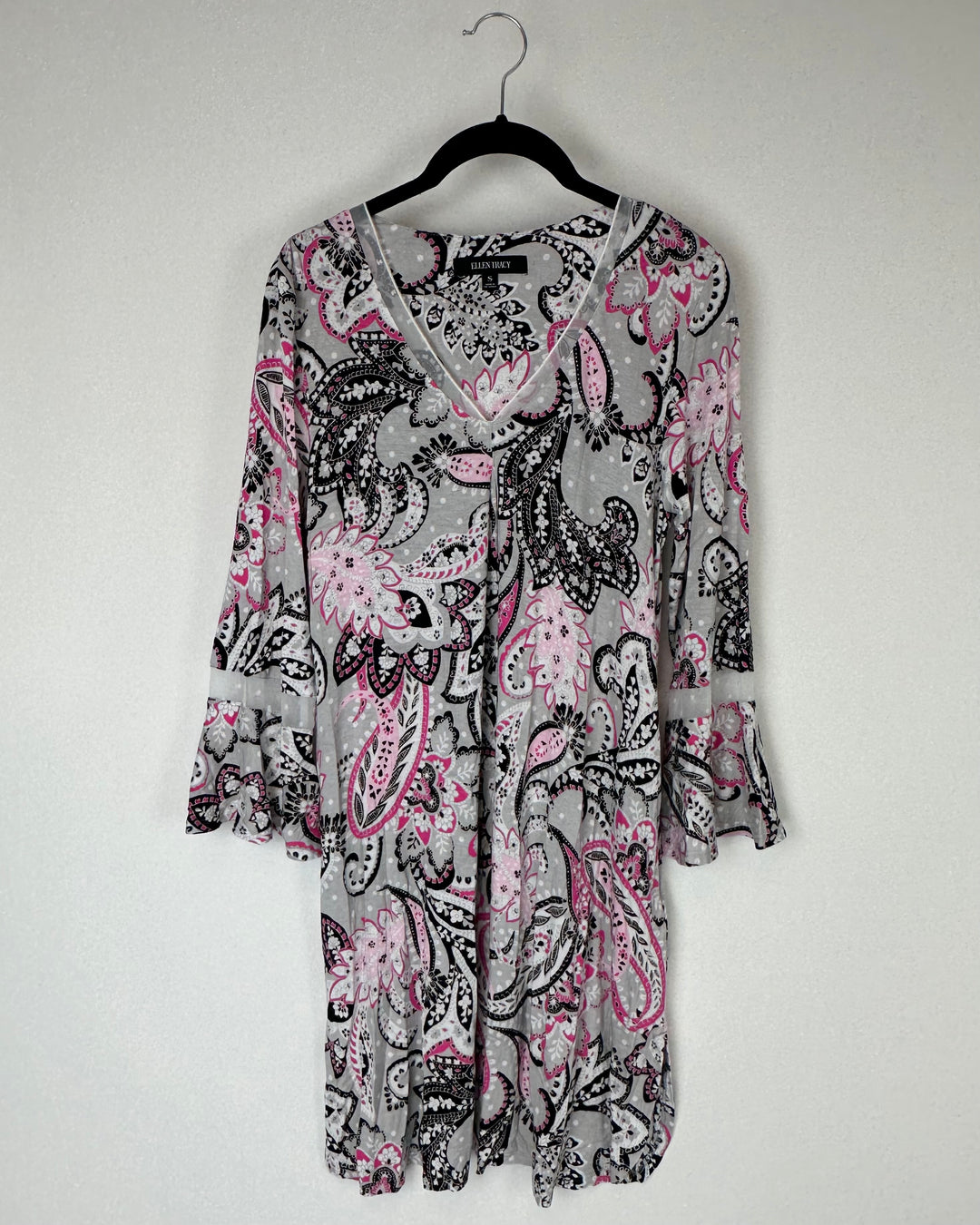 Pink and Black Pattern Nightgown - Small