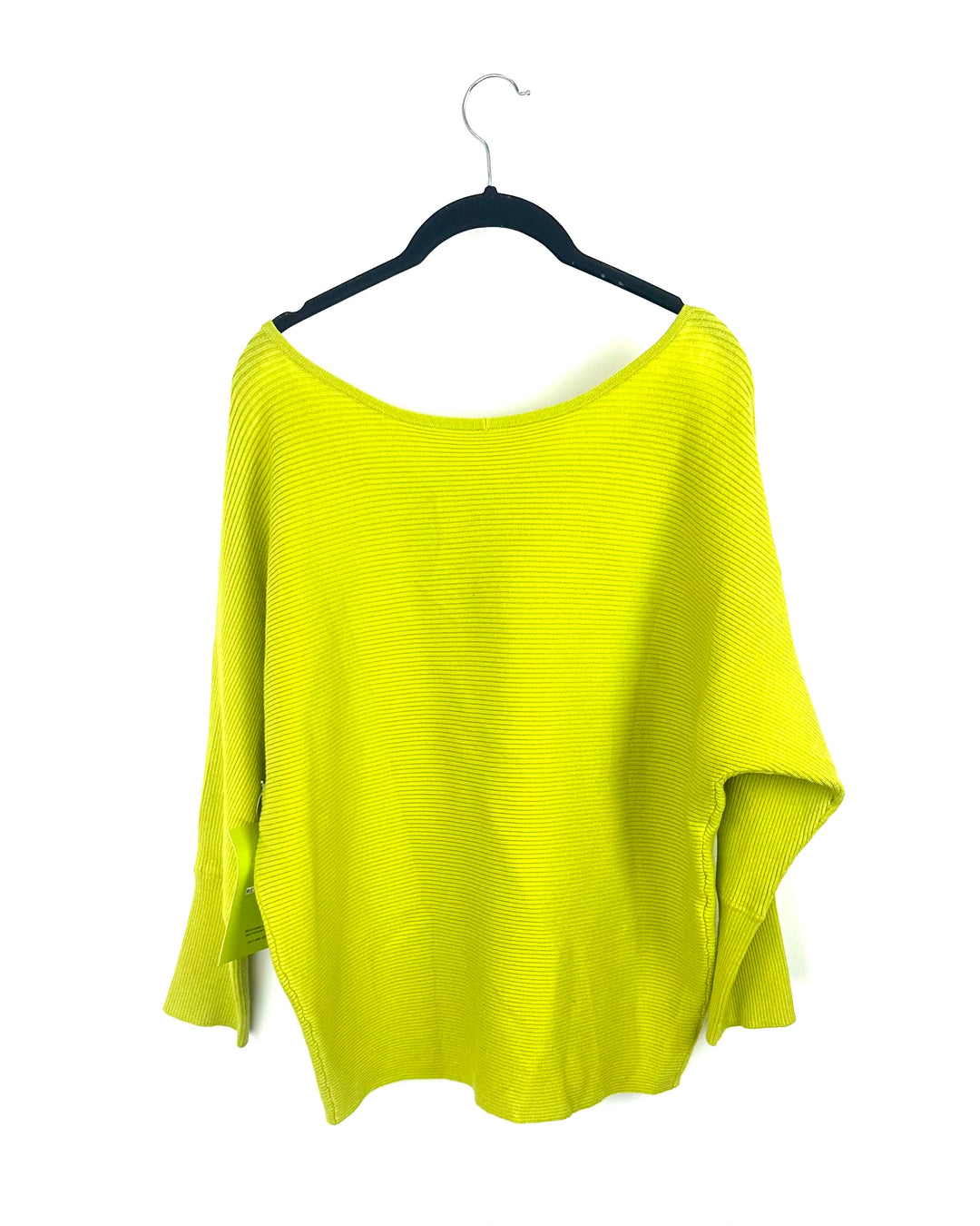 Lime Green Buttoned Sleeve Sweater - Small