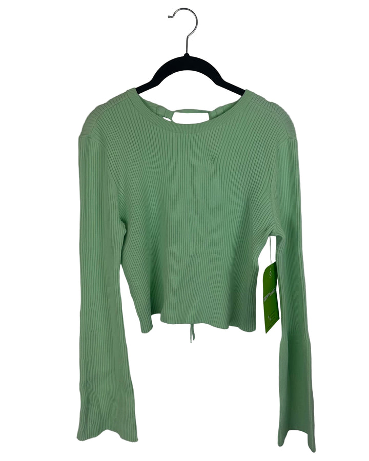 Mint Green Ribbed Sweater - Small