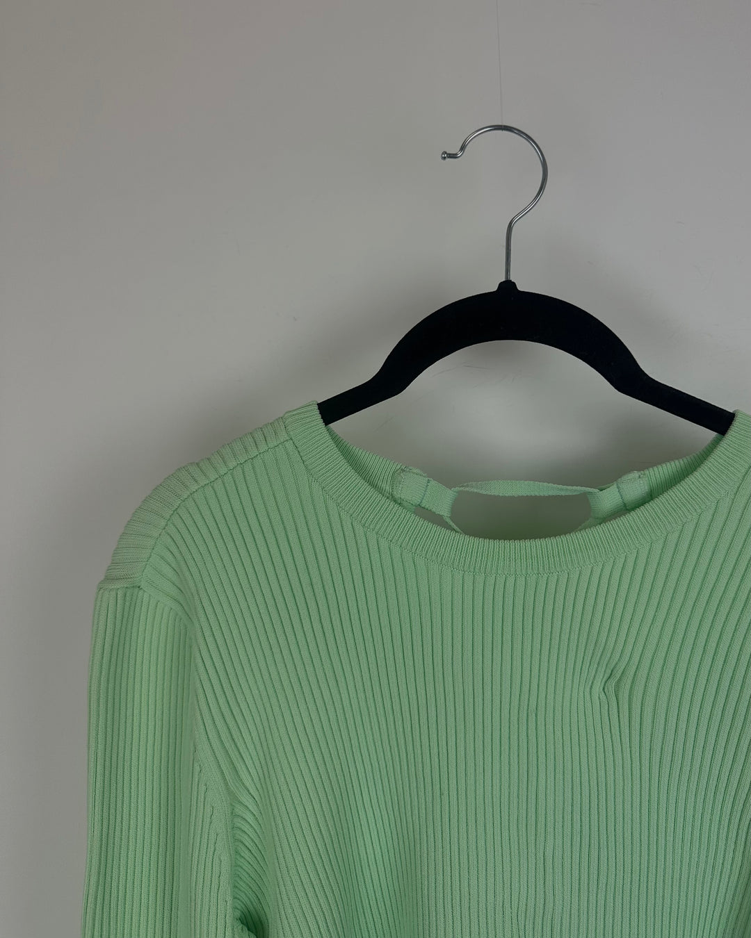 Mint Green Ribbed Sweater - Small