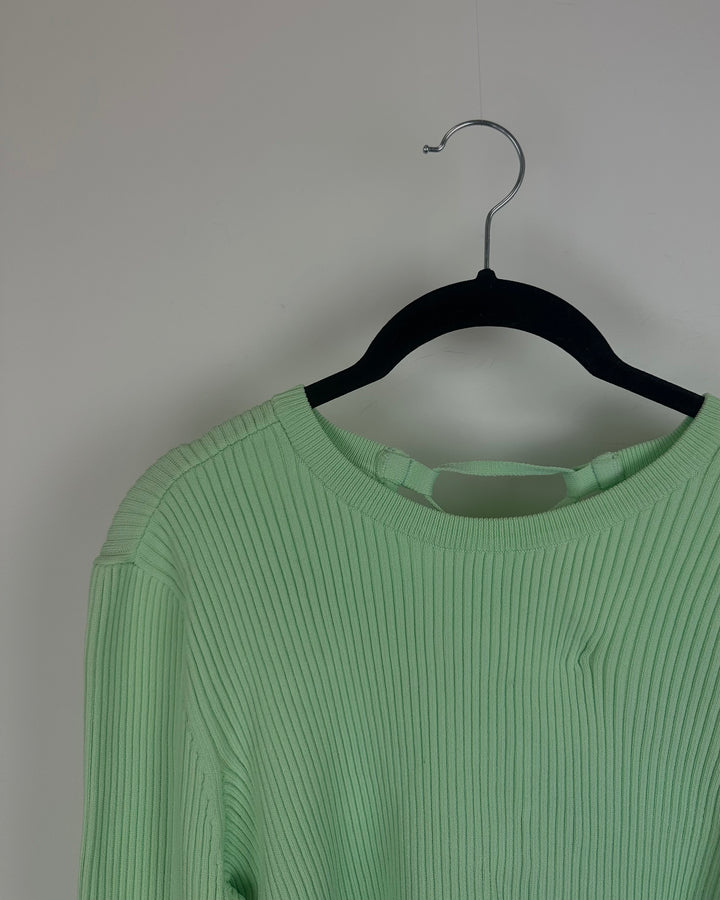 Mint Green Ribbed Sweater - Small
