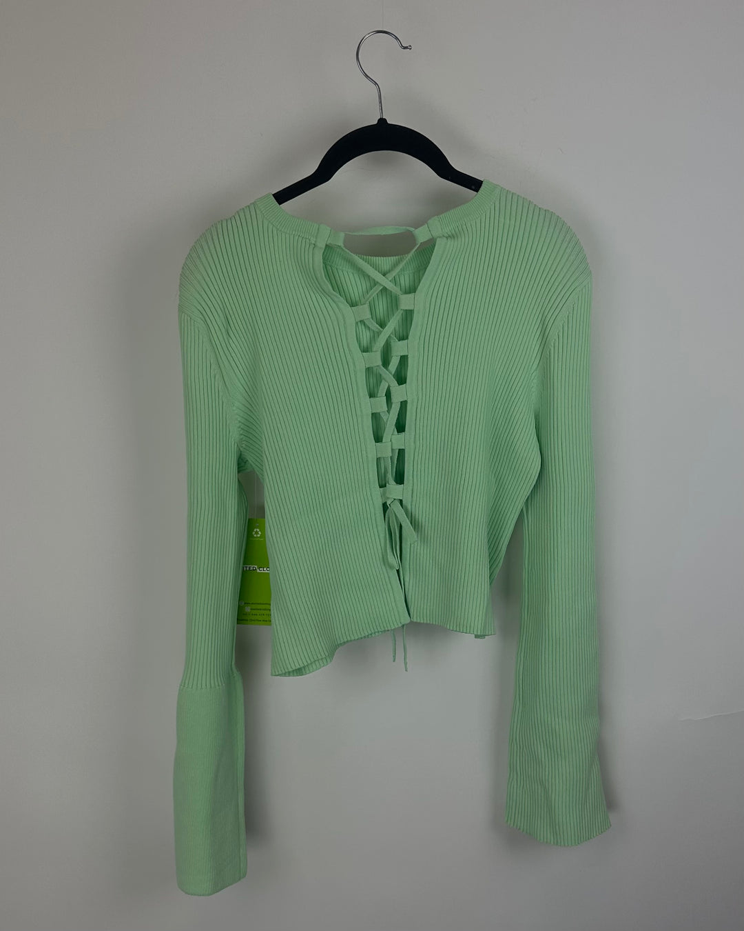 Mint Green Ribbed Sweater - Small