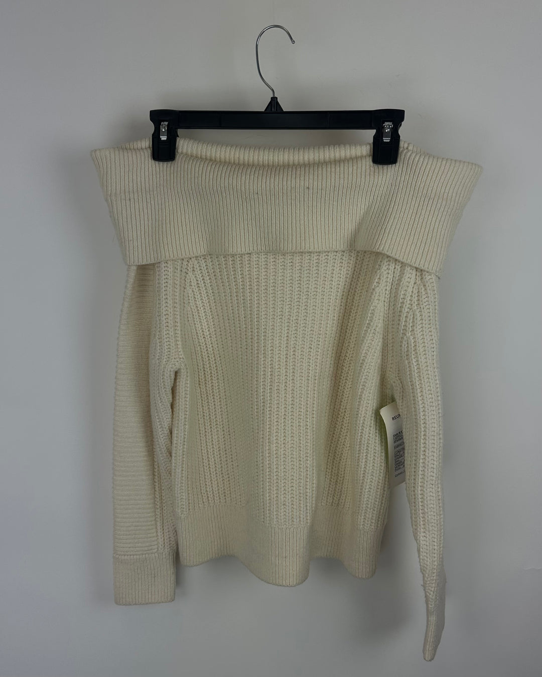 Ivory Off the Shoulder Sweater - Small