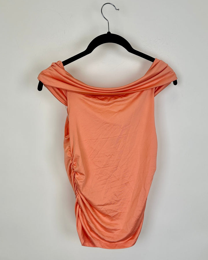 Peach Off the Shoulder Shirt - Size 2/4