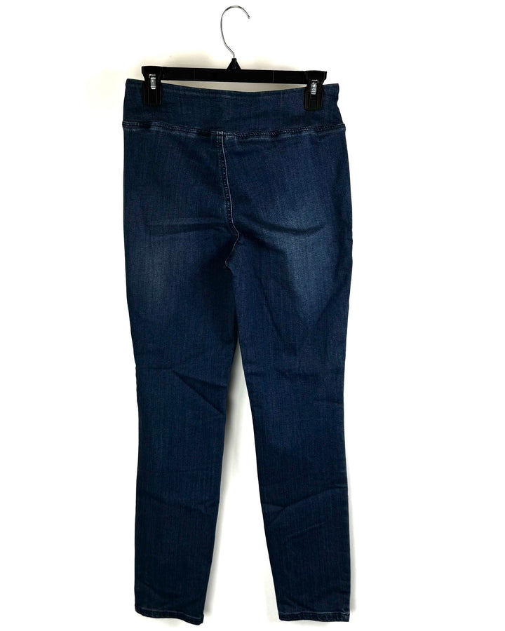 Dark Wash Wide Waistband Jeans - Size 6