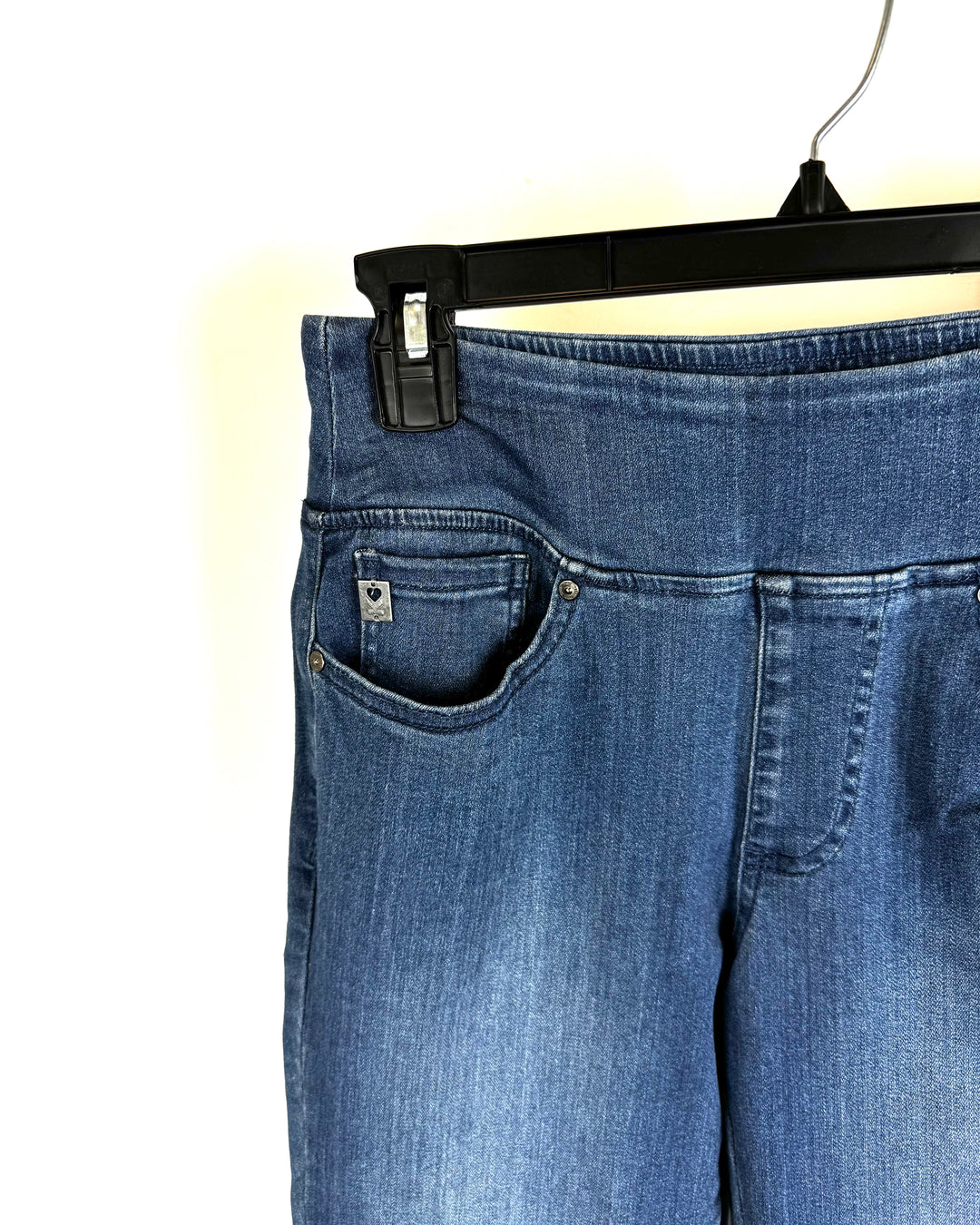 Dark Wash Wide Waistband Jeans - Size 6