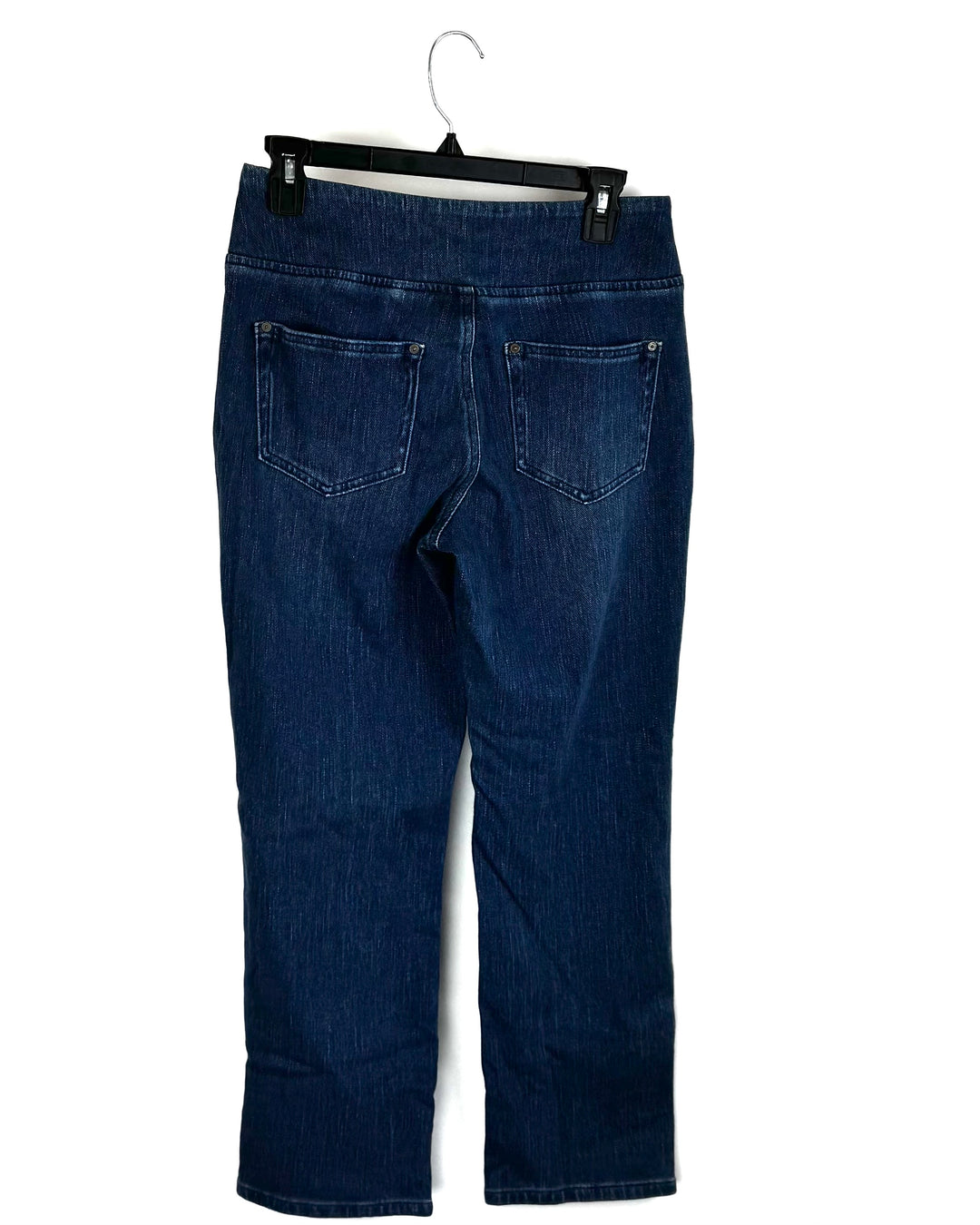 Dark Blue Button Detail Jeans - Size 6