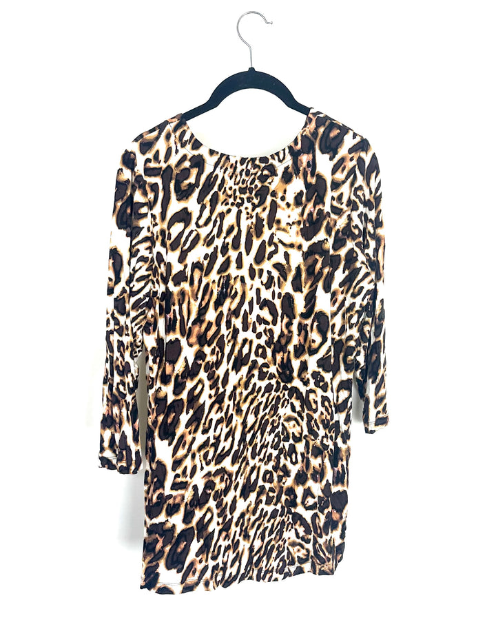 Brown Leopard Print Top - Size 6/8
