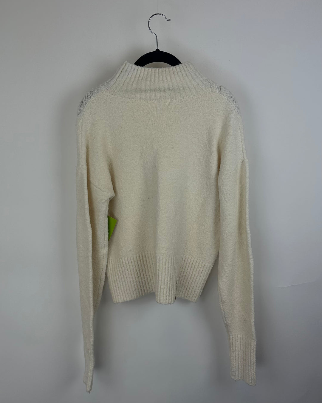 White Ribbed Sweater - Medium