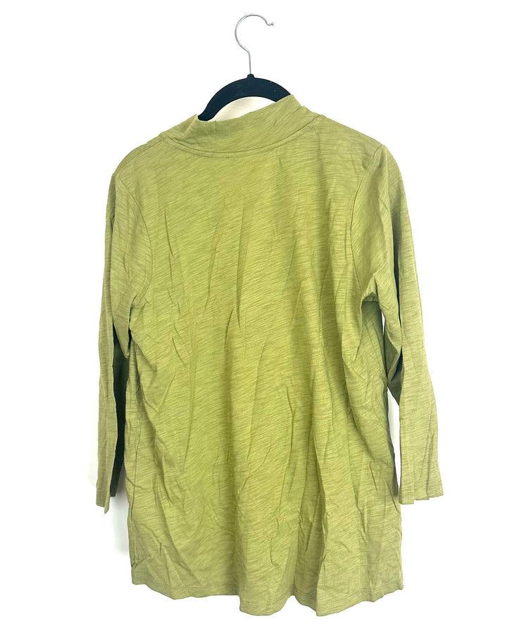 Sage Green V-Neck Panel Top - Size 6/8