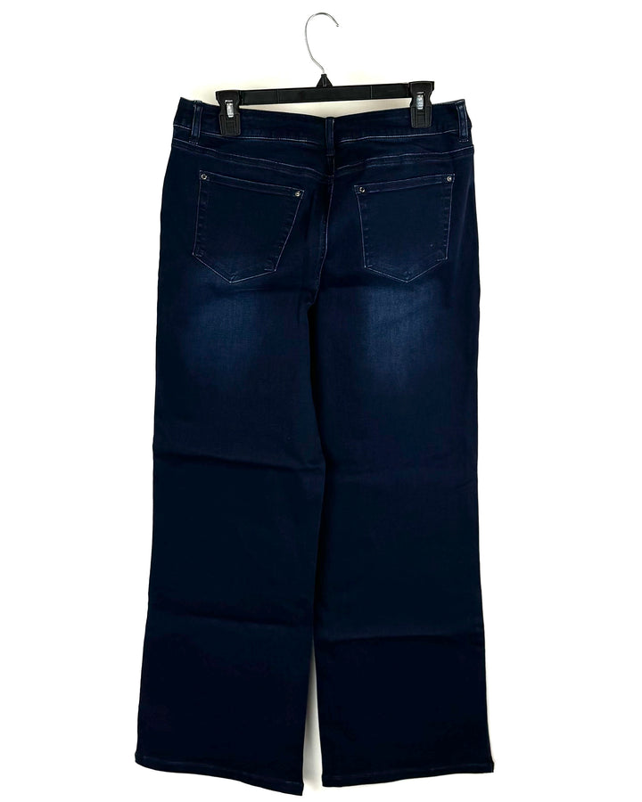 Dark Blue Straight Leg Jeans - Size 12