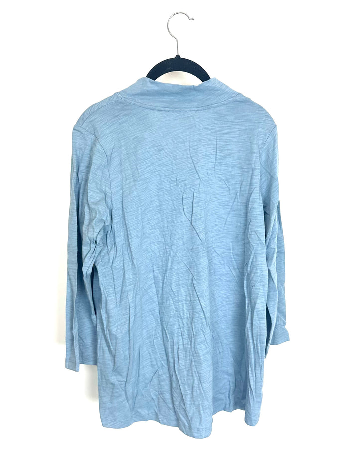 Periwinkle Blue V-Neck Panel Top - Size 6/8
