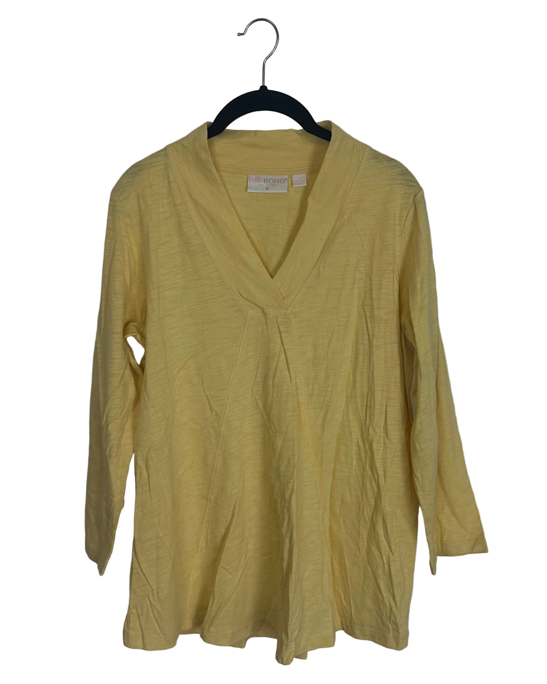 Butter Yellow V-Neck Panel Top - Size 6/8