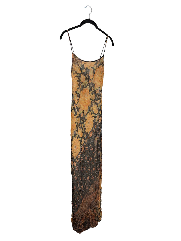 Fall Paisley and Sunflower Slip Dress - size 0/2 and 2/4