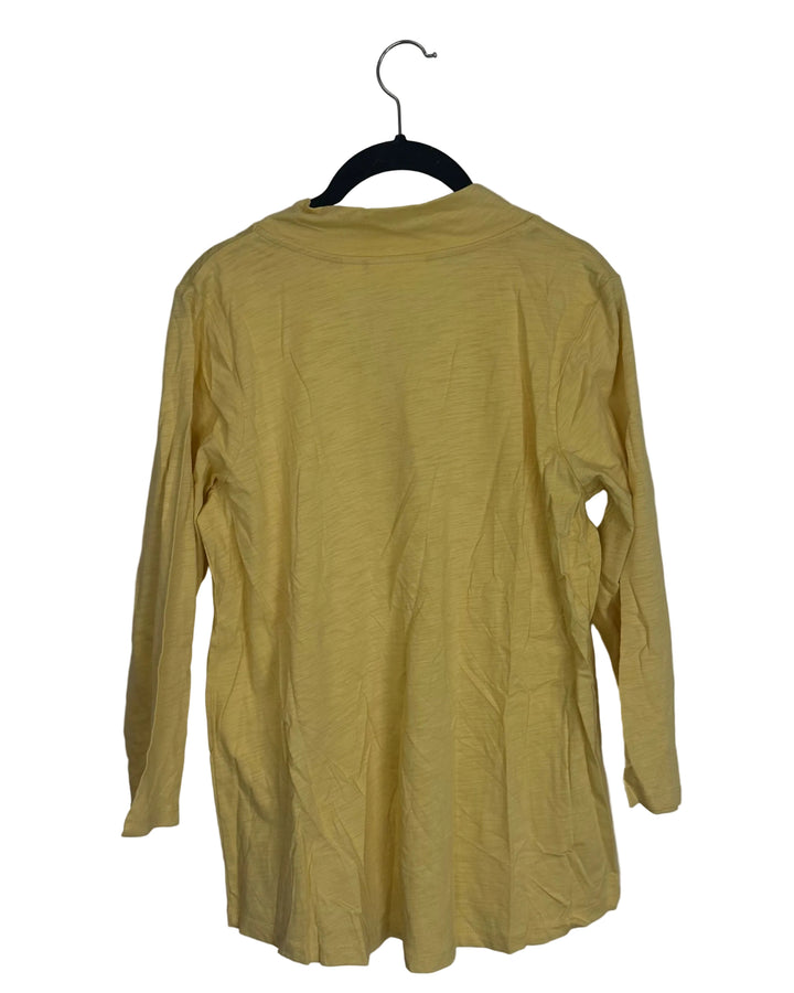 Butter Yellow V-Neck Panel Top - Size 6/8