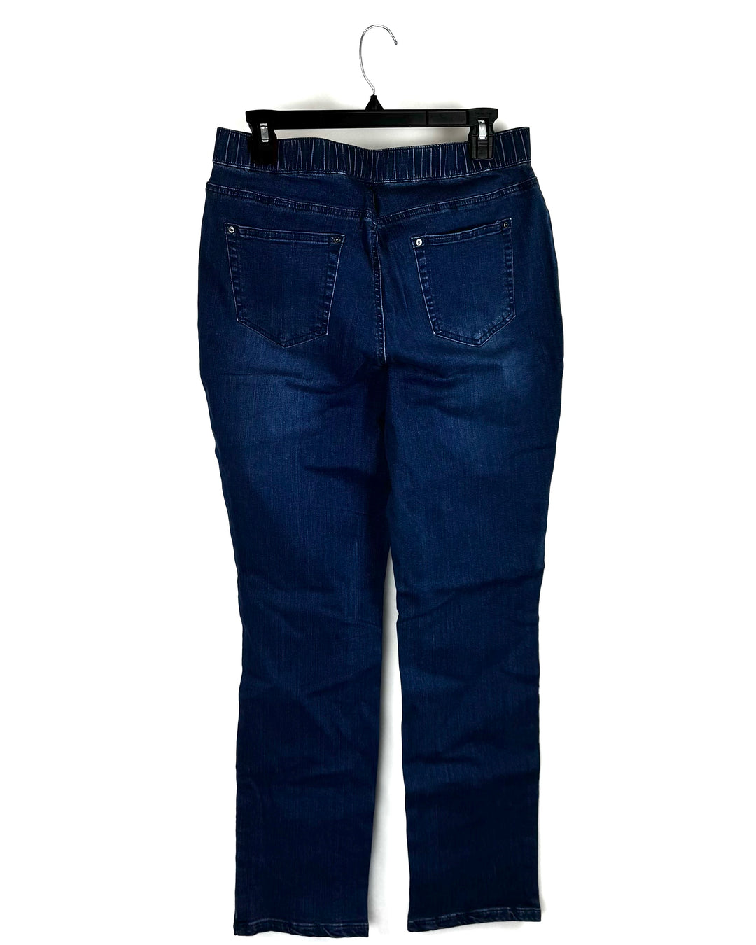 Medium Wash Elastic Waistband Jeans - Size 12