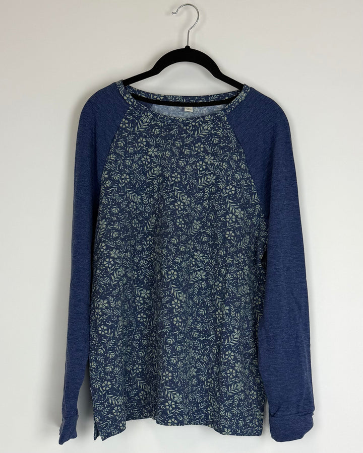 Blue Patterned Long Sleeve Set - Size 2/4