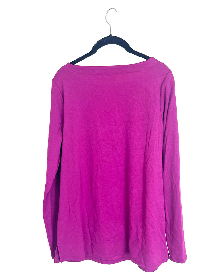 Plum Purple Boatneck Top - Size 6/8