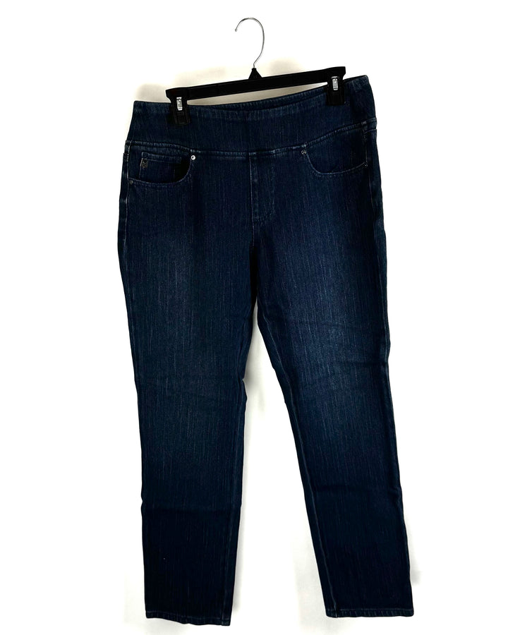 Medium Wash Ankle Zipper Jeans - Size 12