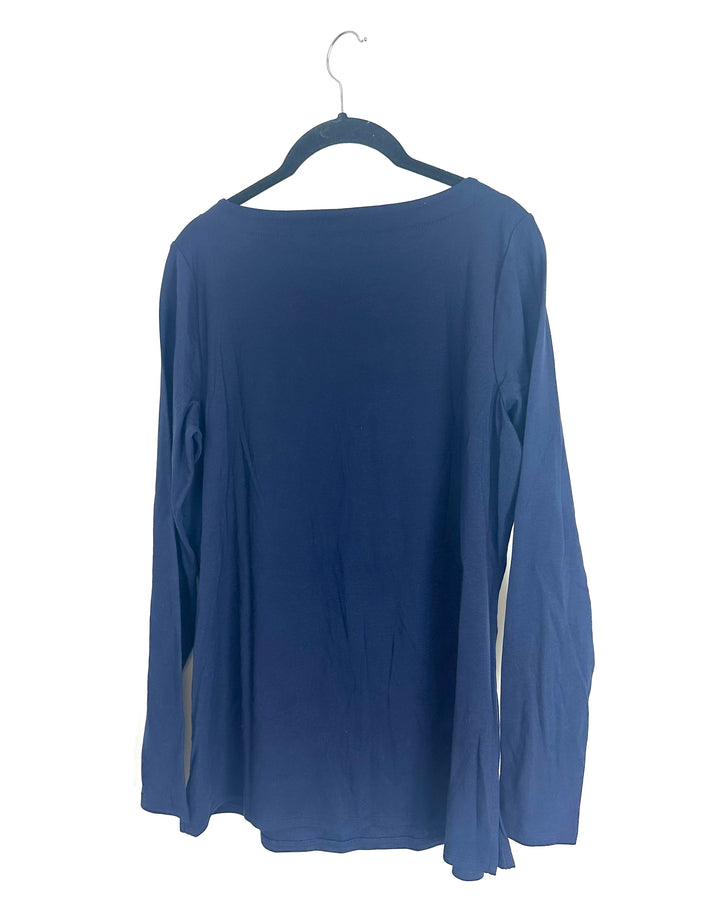 Evening Blue Boatneck Top - Size 6/8