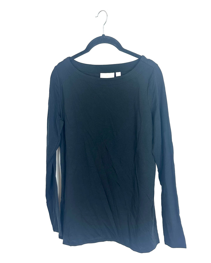 Charcoal Black Boatneck Top - Size 6/8