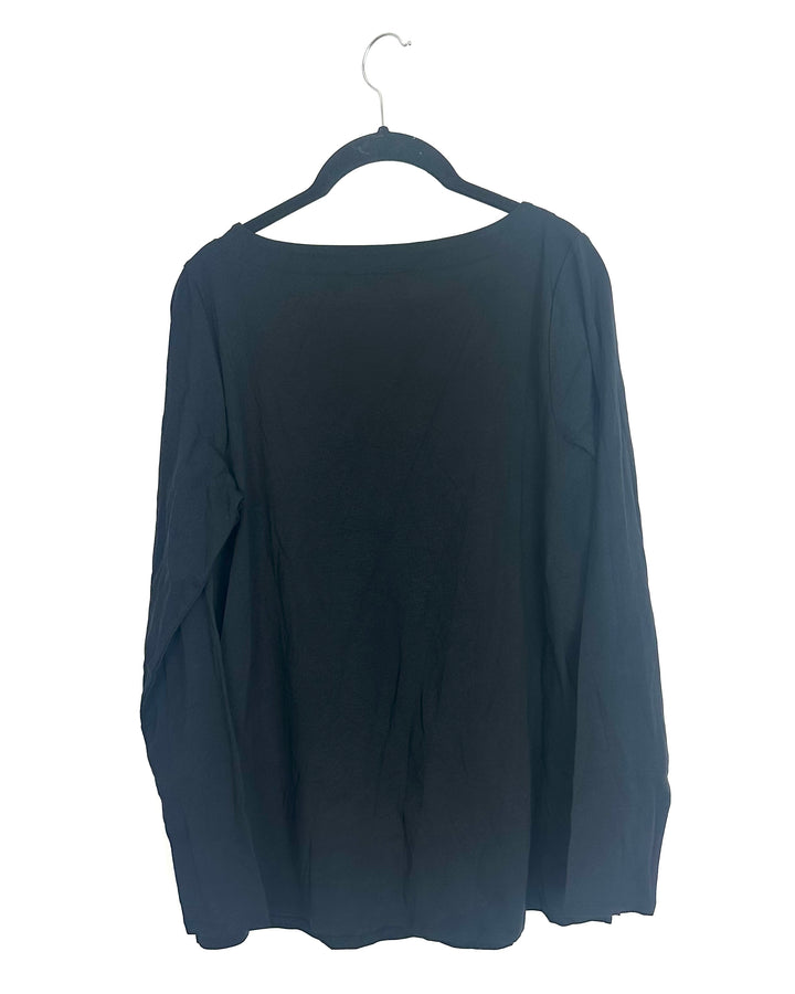 Charcoal Black Boatneck Top - Size 6/8