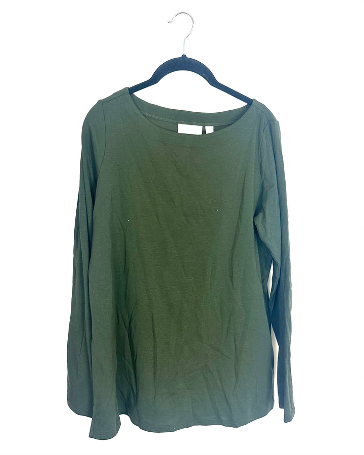 Dark Green Boatneck Top - Size 6/8