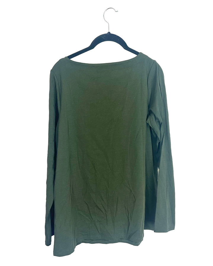 Dark Green Boatneck Top - Size 6/8