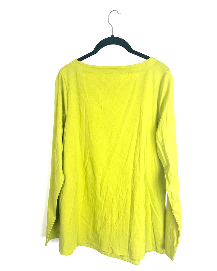 Chartreuse Green Boatneck Top - Size 6/8