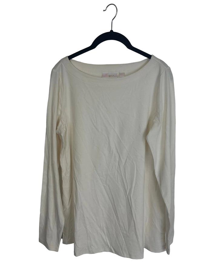 Oat White Boatneck Top - Size 6/8