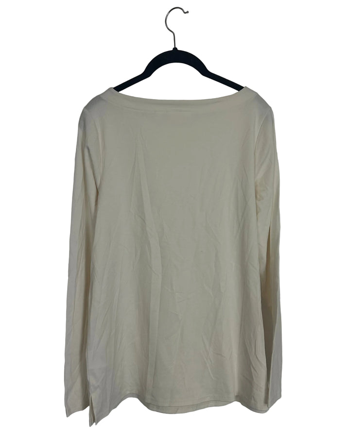 Oat White Boatneck Top - Size 6/8