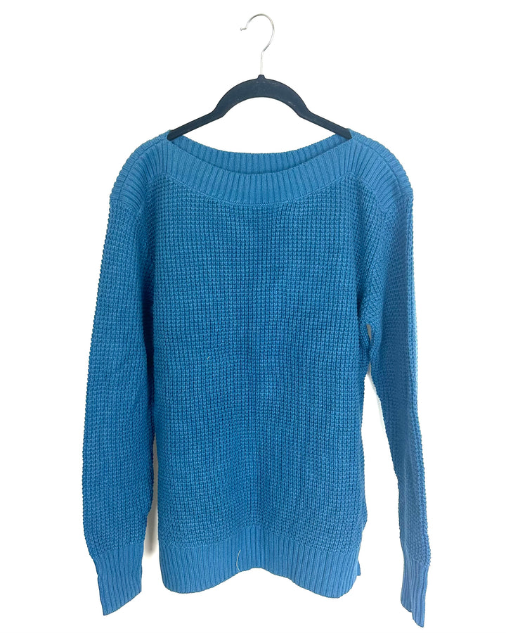 Cerulean Blue Boatneck Sweater - Size 6/8